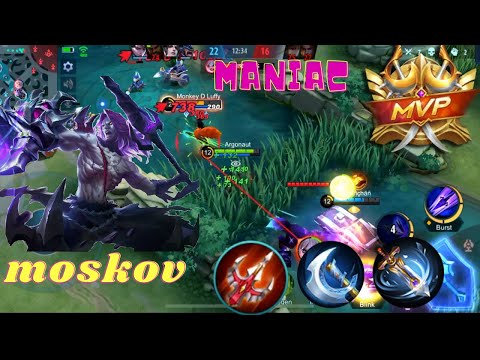 MANIAC!! TOP GLOBAL MOSKOV! FULL ATTACK SPEED + FULL CRITICAL + FULL LIFESTEAL ~ MLBB
