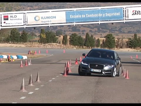 Jaguar XF 2016 – Maniobra de esquiva (moose test) y eslalon | km77.com