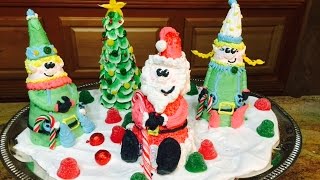Santa and Elves on Wafflecone Cakes- Cake Decorating