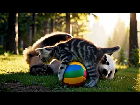 Big cat and little cat are so harmonious