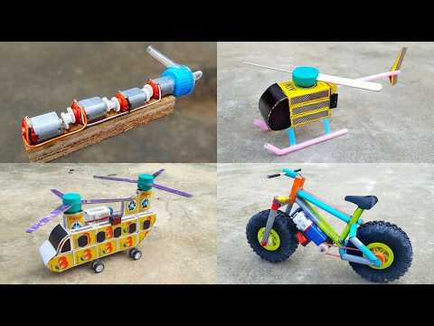 4 Amazing DIY Mini Vehicles Made with DC Motors! 🚁🚲