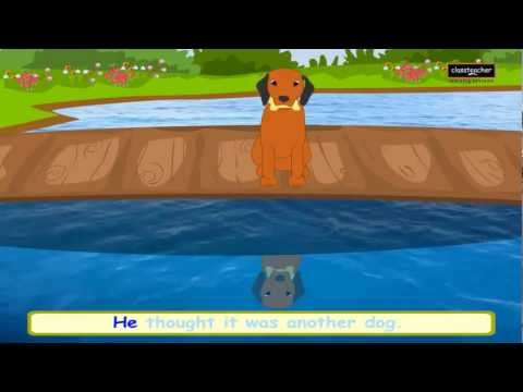 The Greedy Dog | English Nursery Story | Animated Aesop Fable with Lyrics- Classteacher Learning