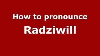 How to pronounce Radziwiłł