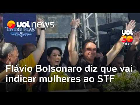 Flávio Bolsonaro fala em indicar mulheres ao STF em evento com aliadas