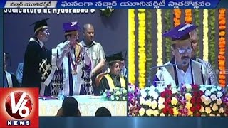Union Law Minister Sadananda Gowda attends Convocation of Nalsar University of Law | V6 News