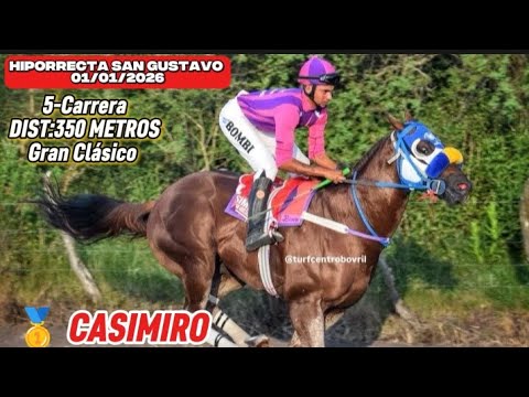 Hiporrecta San Gustavo 01/01/2026. 5°Carrera  DIST:350 METROS 🥇 Casimiro 