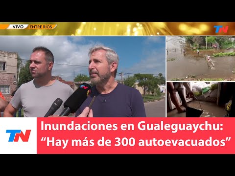Inundaciones en Entre Ríos: El gobernador Rogelio Frigerio llegó a Gualeguaychú