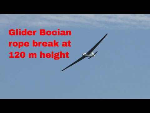 Segelflugzeug Bocian Seilriss/Glider Bocian rope break