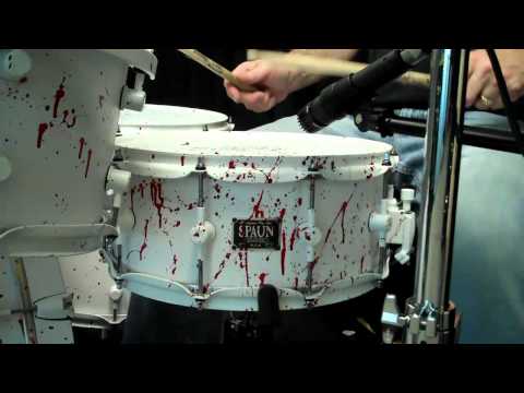 Spaun 6x14 Maple Snare- Flat White Blood Spatter