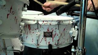 Spaun 6x14 Maple Snare- Flat White Blood Spatter