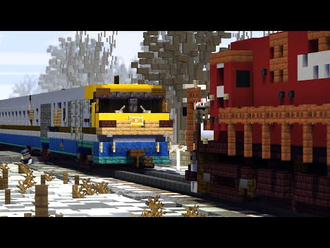 CraftyFoxe - Minecraft Train Near Miss VIA CP Freight Animation