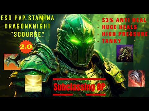 ESO High Damage/Tanky Dragonknight Subclass PvP Build "Scourge 2.0"