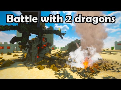 SURVIVING 2 DRAGONS IN MINECRAFT VILLAGE TEARDOWN