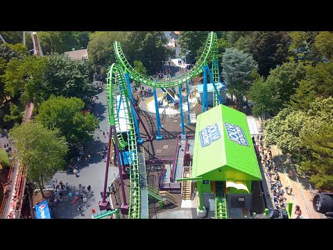 On-ride point of view of Jolly Rancher Remix