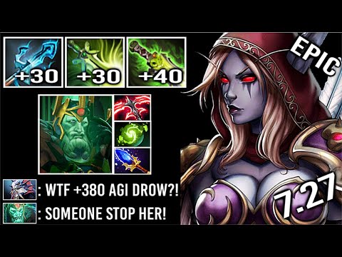 EPIC +380 Agi Trident Drow Ranger vs Desolator LeveL 2 WK Imba Max Attack Speed Build 7.27 Dota 2