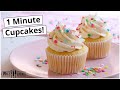 Perfect Vanilla Cupcakes In 1 Minute The EASIEST Vanilla Cupcake Recipe