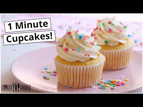 Perfect Vanilla Cupcakes in 1 minute! 🧁 The EASIEST Vanilla Cupcake Recipe!