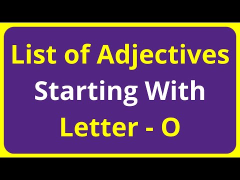 List of Adjectives Words Starting With Letter - O
