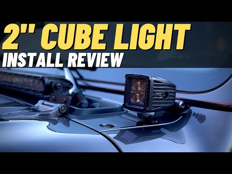 Jeep JL/JT  Gladiator Build ROUGH COUNTRY CUBE LIGHT BLACK SERIES W/ AMBER DRL Exterior Mod Install