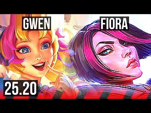 GWEN vs FIORA (TOP) | 17/2/4, 6 solo kills, Legendary | KR Diamond | 25.20