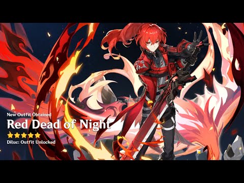 Is it time to main my C6 Diluc? New Outfit - Red Dead of Night | Genshin Impact
