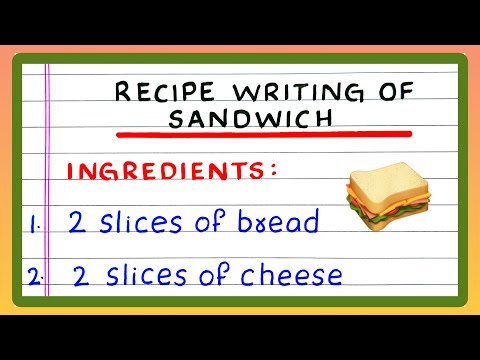 Write Recipe of Sandwich | Recipe of Your Favourite Food | Recipe for Sandwich