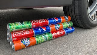 Experiment Car vs Coca Cola, Fanta , Monster  | Crushing Crunchy & Soft Things by Car | Test Ex