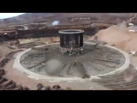 Turbine foundation construction at Moy Wind Farm