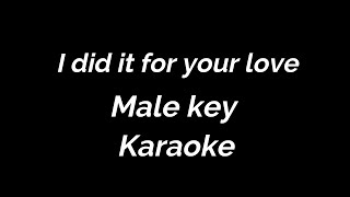 Karaoke I did it for your love Male key