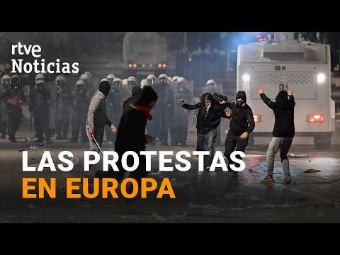 Las protestas para reclamar derechos y mejoras sociales se extienden por Europa | RTVE Noticias
