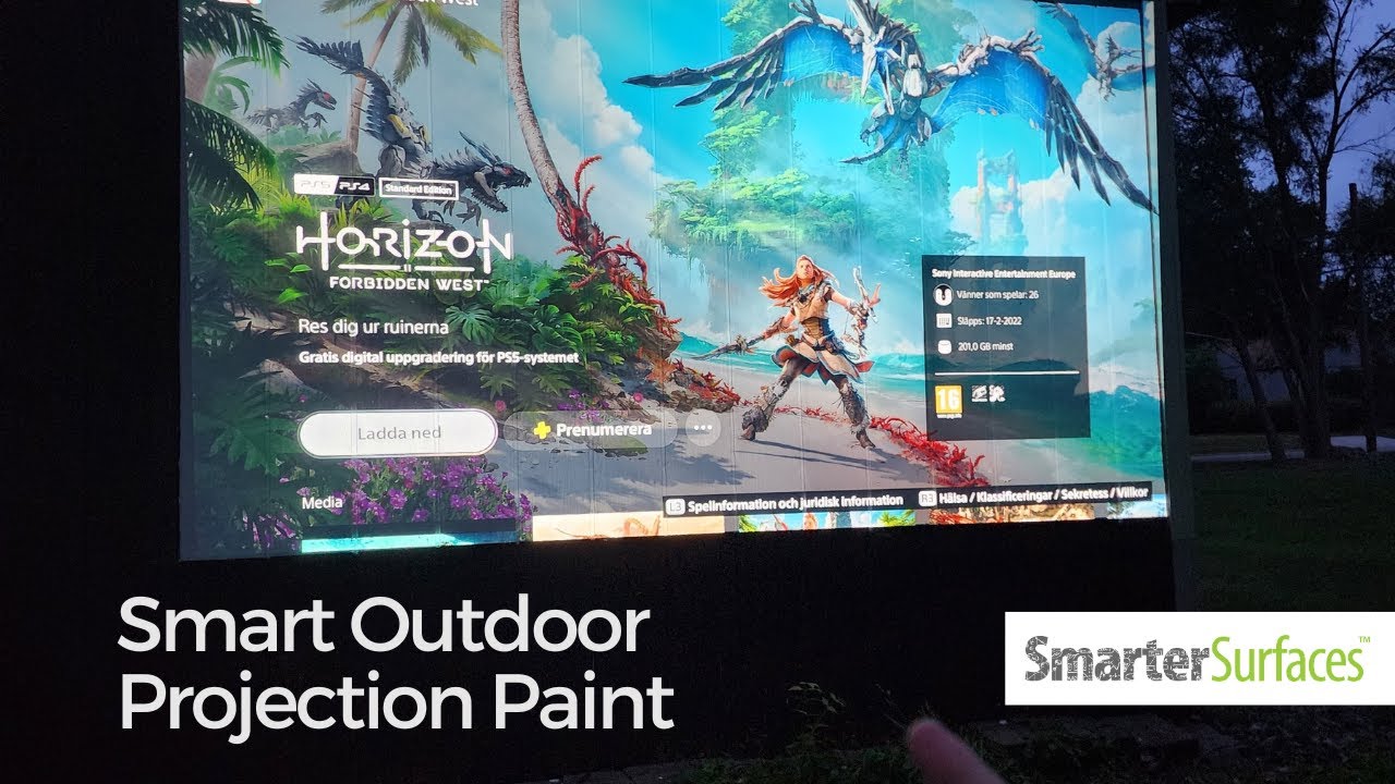 Outdoor Gaming Screen using Outdoor Projection Paint