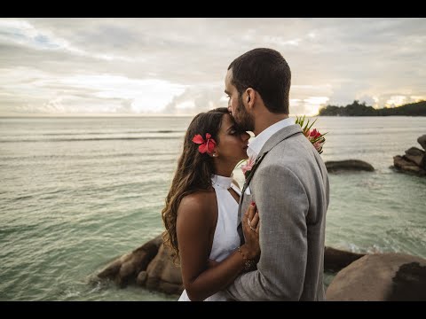 Romantic Sunset Beach Wedding at Kempinski, Seychelles | cinematic Highlight Film of Yara & Rida
