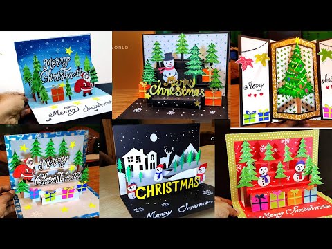 6 DIY Pop up Christmas cards /Handmade Christmas Greeting cards /How to make Santa Greeting Card
