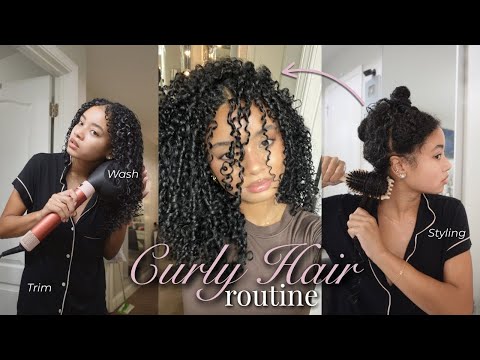 How I Get Defined, Frizz-Free Curls Every Wash Day | Curly Hair Routine + Trim Layers