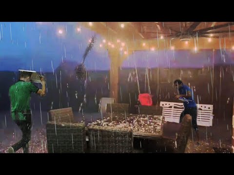 Stones are falling from the sky ! Scary Hail Storm in North Texas , USA