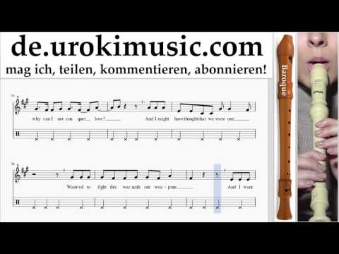Blockflöte B. Lernen Sia Elastic Heart Teil#2 Blockflötenunterricht Noten Schule Lied Lehrer