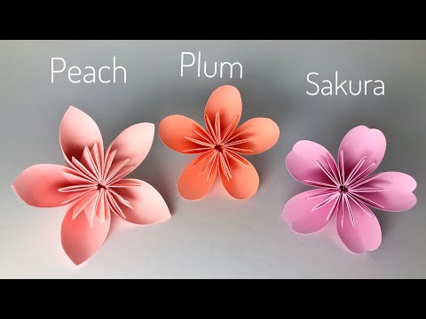 Peach Plum Sakura How to make paper cherry blossom