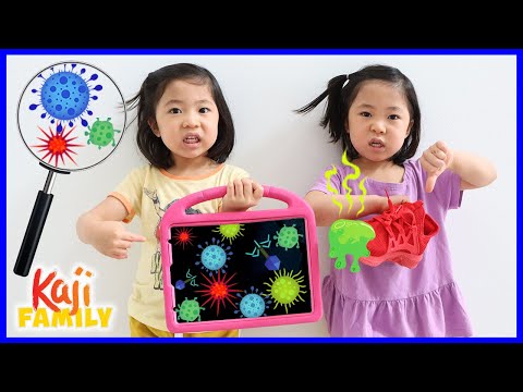 Big germs growing on iPad! Growing bacteria science experiment for kids at home!!
