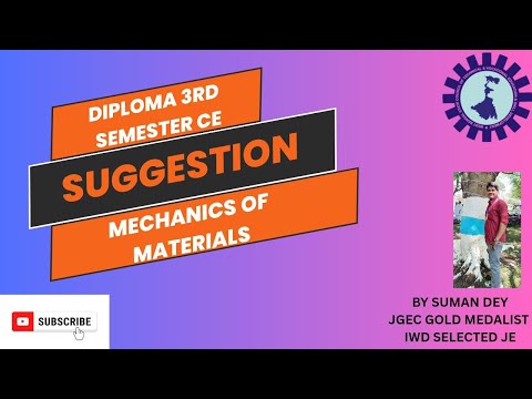 SUGGESTION OF  MECHANICS OF MATERIALS (CEPC 303) 2025 | WBSCTE | 3RD SEMESTER DEC  2025 | 2ND YEAR