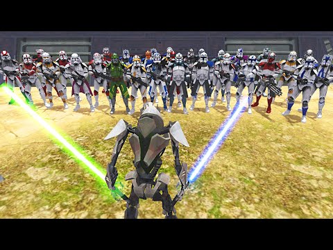 Can ALL Clone Commanders Hold Bunker VS Grievous!? - Men of War: Star Wars Mod Battle Simulator