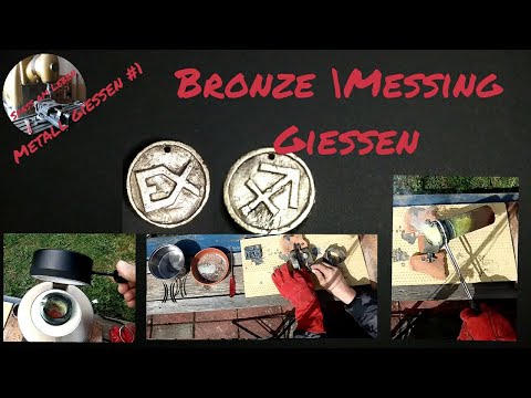 Bronze Münze gießen Sandform Sand Casting Schmelzofen Schmuck Kunst Handarbeit DIY Metall gießen