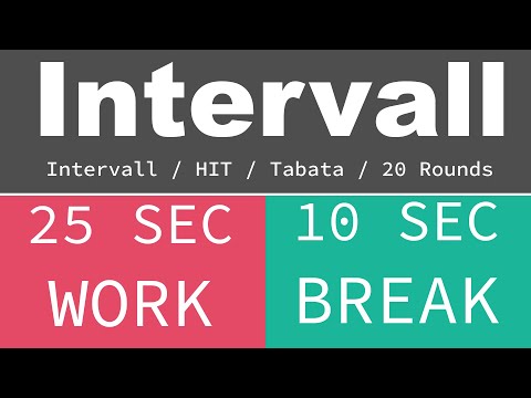 BEST SPORT INTERVAL TIMER  - 25 sec Exercise / 10 sec Break / 20 Rounds / GYM TABATA HIT - TIMER