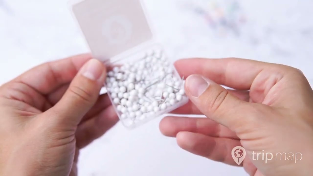 Map Push Pins - White | Trip Map
