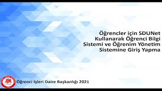 OBS ve ÖYS Giriş İşlemleri - Öğrenci İşleri Daire Başkanlığı