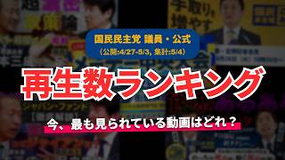 【国民民主党】YouTube再生回数ランキング[2026/4/27-5/3]