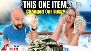 CARNIVAL FIRENZE Sea Day: THIS ONE ITEM Brought Us CRAZY Luck!