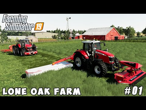 Making and selling silage bales from grass | Lone Oak Farm | Farming simulator 19 | Timelapse #01
