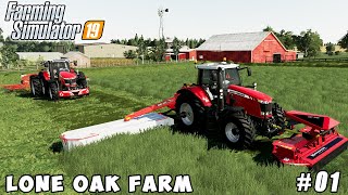 Making and selling silage bales from grass | Lone Oak Farm | Farming simulator 19 | Timelapse #01