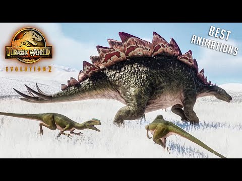 SOME OF THE BEST ANIMATIONS!! FIGHTS, KILLS, MODS, INTERACTINGS! - Jurassic World Evolution 2