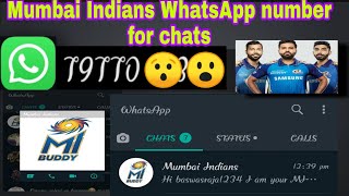 Mumbai Indian WhatsApp number. Mumbai Indians vs Chennai super kings